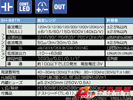 SH-88TR指針式萬用表|日本三和Sanwa模擬式萬用表SH88TR