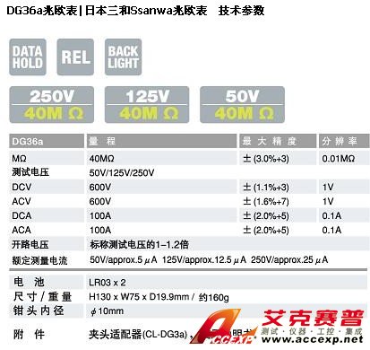 日本三和 Sanwa DG36a 絕緣電阻測試儀